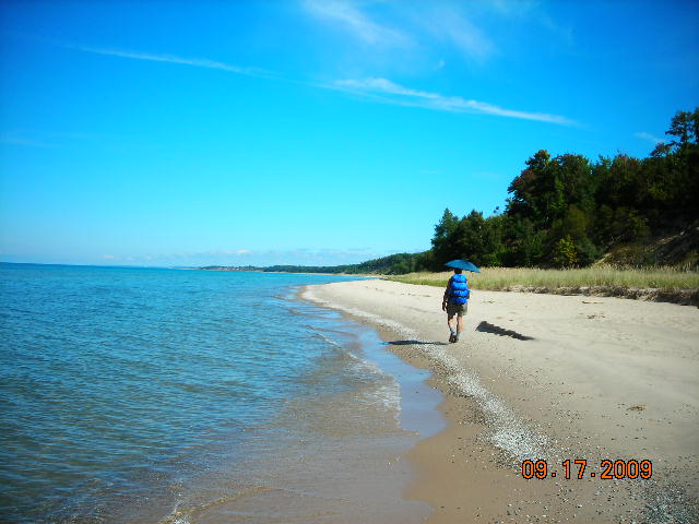 Lake Michigan beach hike
